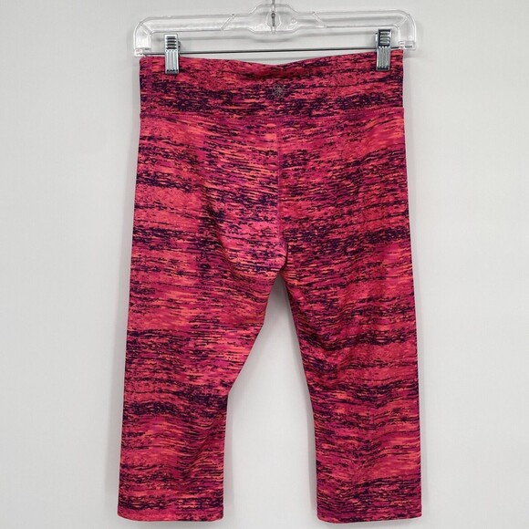 Gaiam Girl's Stretch Elastic Waist Cropped Capri Leggings Marled Pink Size XL 16 - Picture 5 of 10